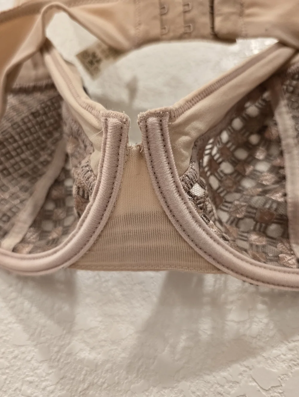 LOU Paris Underwire Bra 2 Pieces 32E Tan Black - Picture 4 of 9
